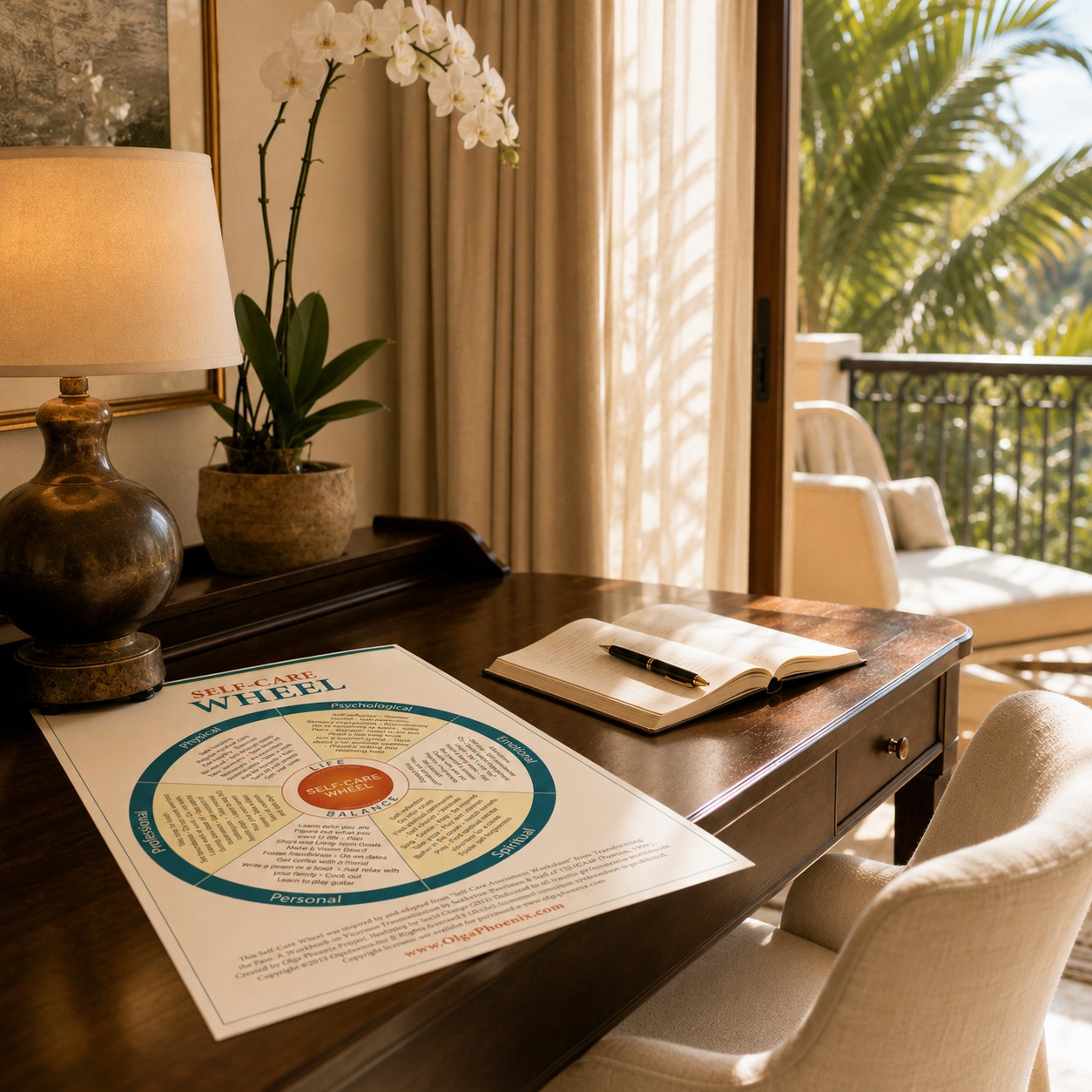 Self-Care Wheel being used in a professional workshop setting